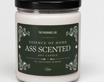 Funny Bathroom Humor Gift, 9oz - Ass Scented, Gag Gift, Poop Candle, Sarcastic Decor, Prank Present