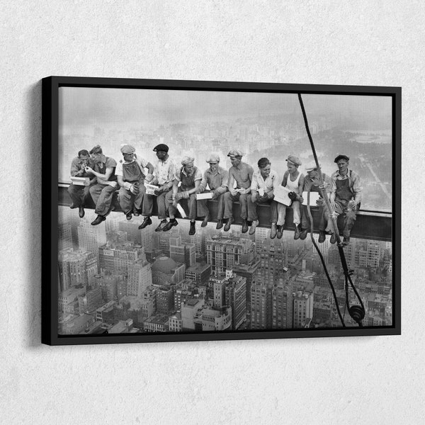 Lunch atop a Skyscraper Poster New York Canvas Wall Art Home Decor Framed Art