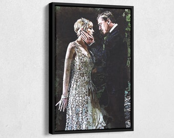 The Great Gatsby Poster Leonardo DiCaprio Painting Canvas Wall Art Home Decor Framed Art