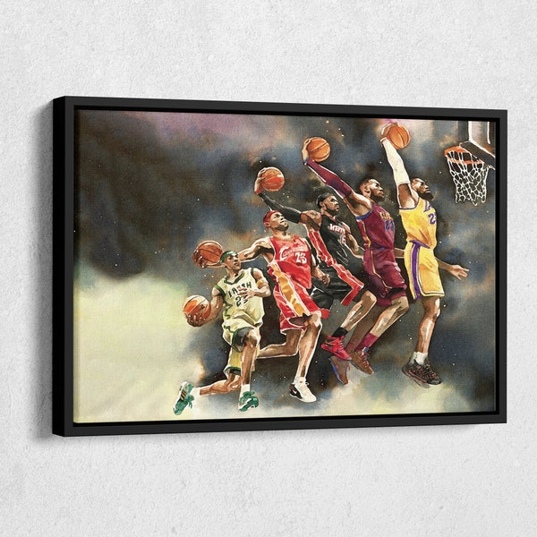 Lebron James Poster The Evolution Basketball Hand Made Posters Canvas Wall Art Home Decor