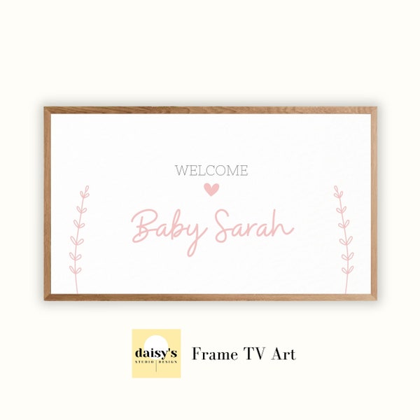 Samsung Frame TV Art | Personalized Baby girl Tv art | Custom Frame Tv Art | Welcome baby girl tv frame art | New born | baby shower|