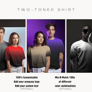 Split Color Shirt - Grey Black Shirt - Two Tone Shirt