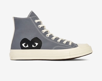 Comme des Garcons PLAY x Converse high-top Trainers - Grey - Sizes 3 - 10.5 UK