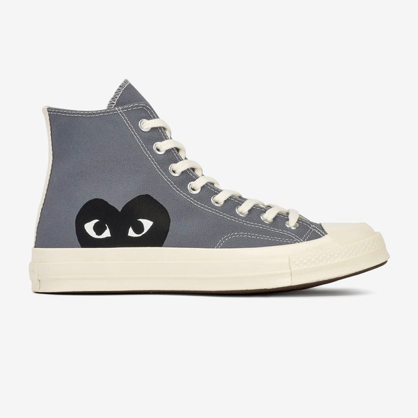 Comme des Garcons PLAY x Converse high-top Trainers - Grey - Sizes 3 - 10.5 UK