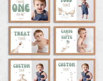 Silly Goose Birthday Signs Bundle, Instant Download Silly Goose Party Signs, Set of One Silly Goose Party Signs, Silly Goose First Birthday