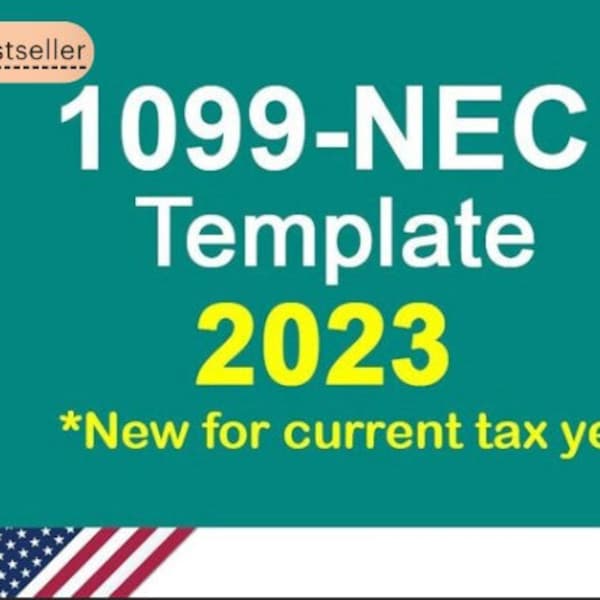 2023 1099-NEC Form 3-per-page Print Template for Word or PDF, 2023 Tax Year (1096 Transmittal Summary Form included) Instructions included