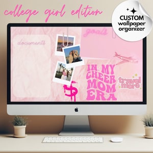 CUSTOMIZABLE Macbook Wallpaper Organizer BUNDLE -- College girl edition lifetime access (Made with Canva), Desktop Wallpaper