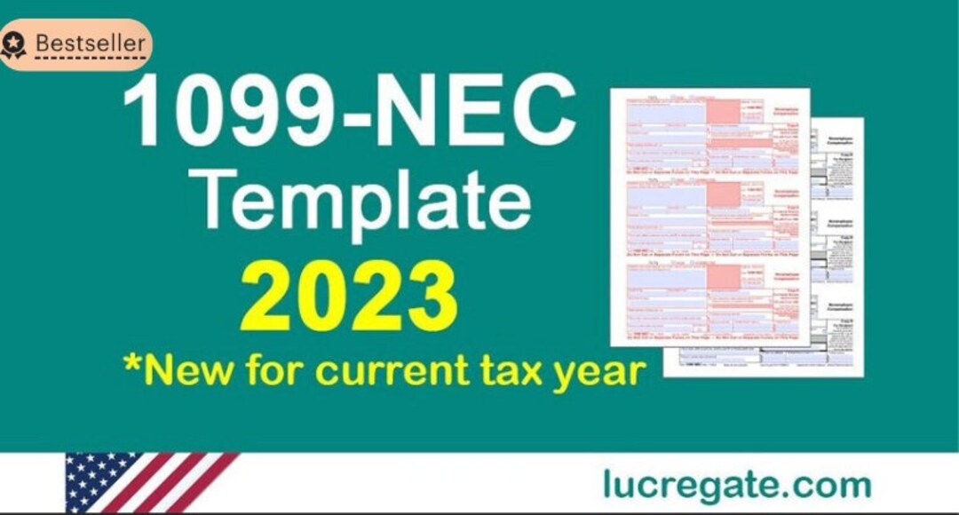2023 1099NEC Form 3perpage Print Template for Word or PDF, 2023 Tax Year (1096 Transmittal