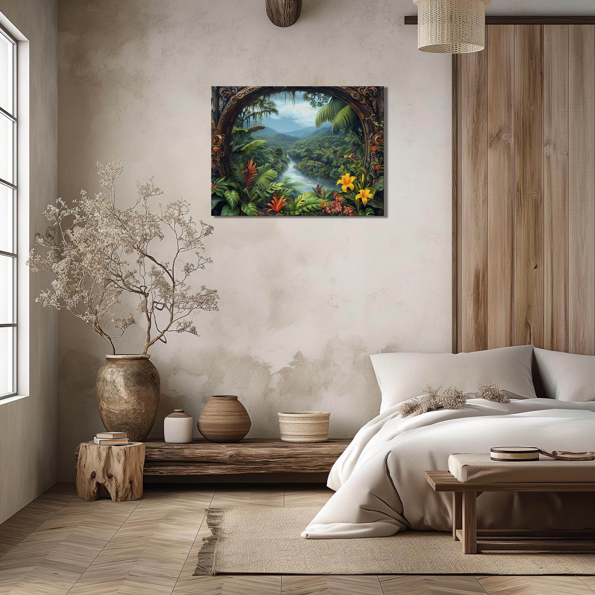 Brazil Canvas Wall Art, Exotic Amazon Rainforest Painting Lush