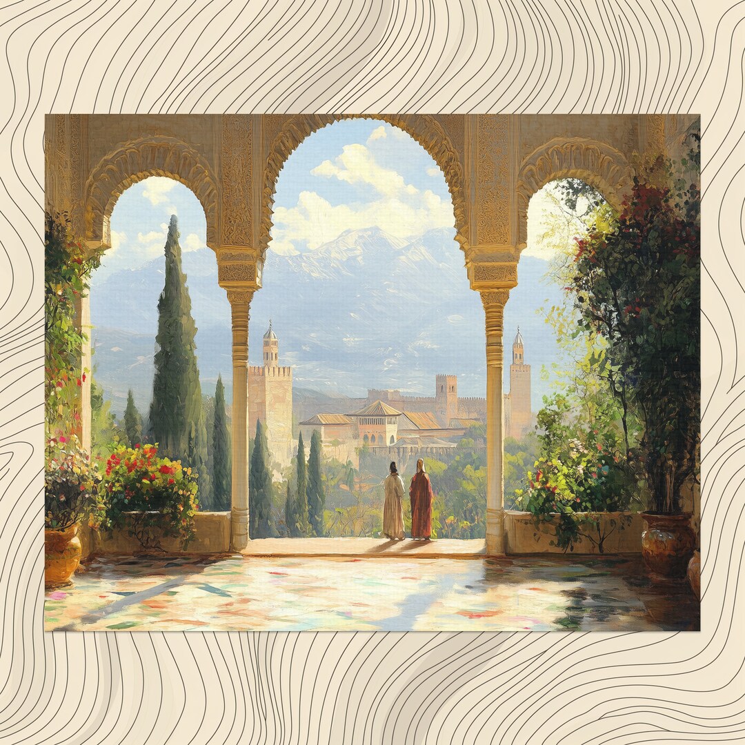 Alhambra Canvas Wall Art Stunning Spanish Architecture, Ideal for Home