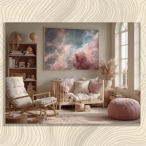 Kosmische nevel canvas muurkunst - modern kosmisch decor Galaxy aquarel print voor liefhebbers van astronomie Ideaal etherische kosmos cadeau