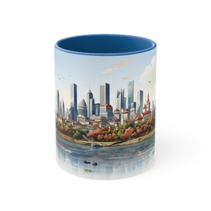 Taza de té de café de Singapur, 11 oz, coloreada