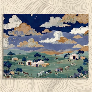 Mongolian painting - Etsy 日本