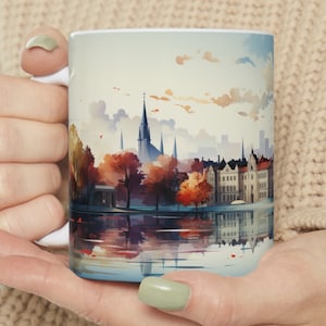 Belgium Coffee Tea Mug, 11 oz, white