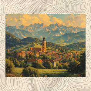 Stunning Slovakia canvas wall art, detailed oil painting realistic decor with nostalgic Bratislava traditional folklore high resolution