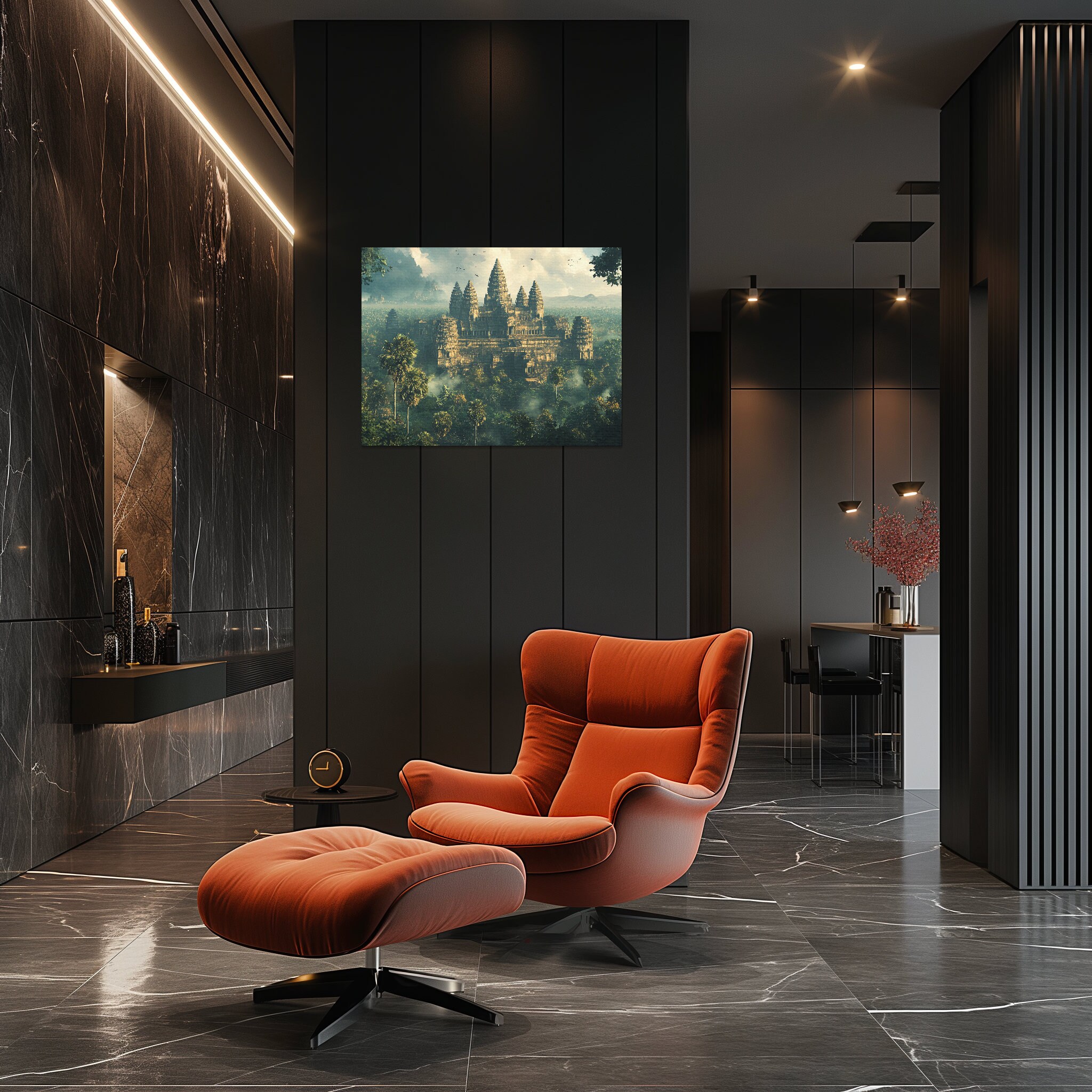 カンボジア寺院のキャンバス壁アート、素晴らしいアンコールワットの