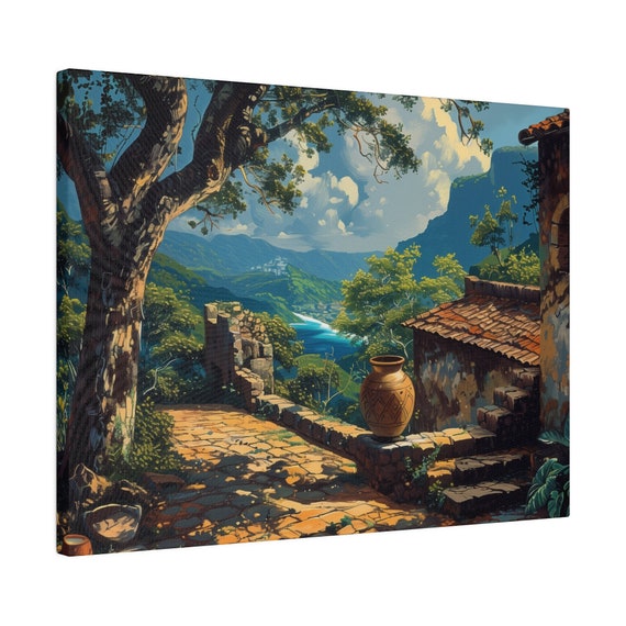 Honduras Canvas Wall Art Nostalgic Copan Ruins Detailed Oil Paint