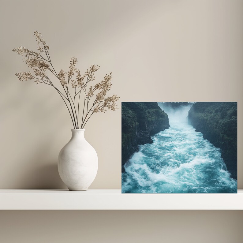 Stunning New Zealand Canvas Wall Art, Huka Falls Waterfall Print