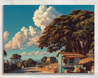 Zimbabwe Countryside Canvas Wall Art – Vintage African Landscape