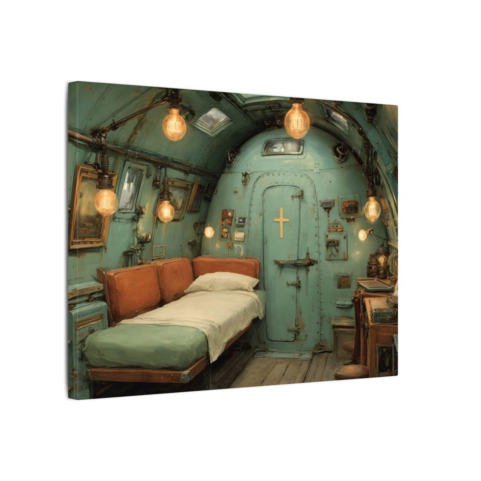 Cozy Vintage Submarine Canvas Wall Art - Industrial Steampunk Nautical ...