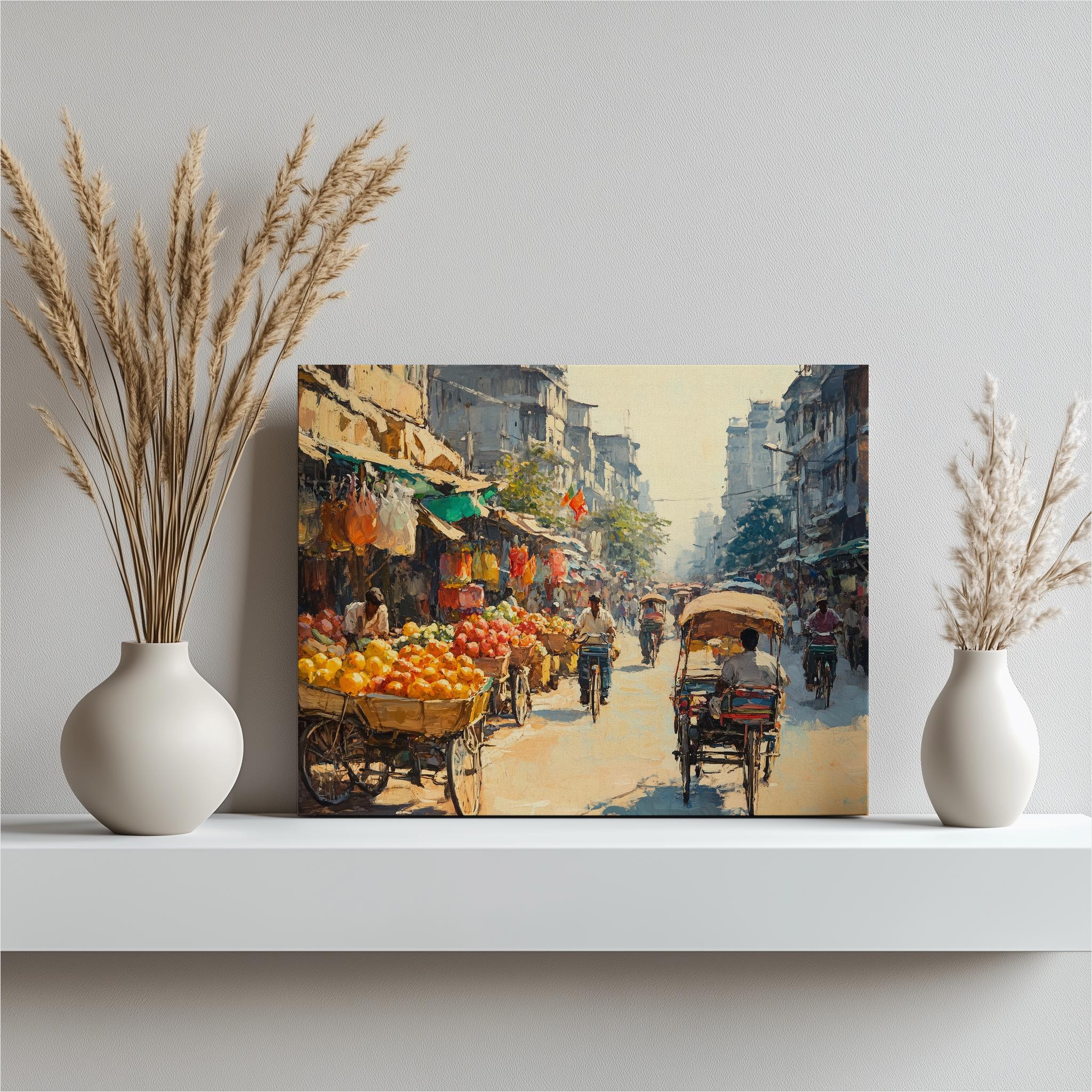 Vibrant Bangladesh Canvas Wall Art, Stunning Dhaka Street Scene ...