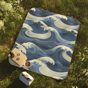 Waterproof Beach Picnic Blanket | Roll Up Camping Mat, Foldable Beach Mat, Large, Soft, Travel, Summer, Family, Lightweight, Portable