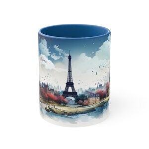 France Coffee Tea Mug, 11 oz, colored