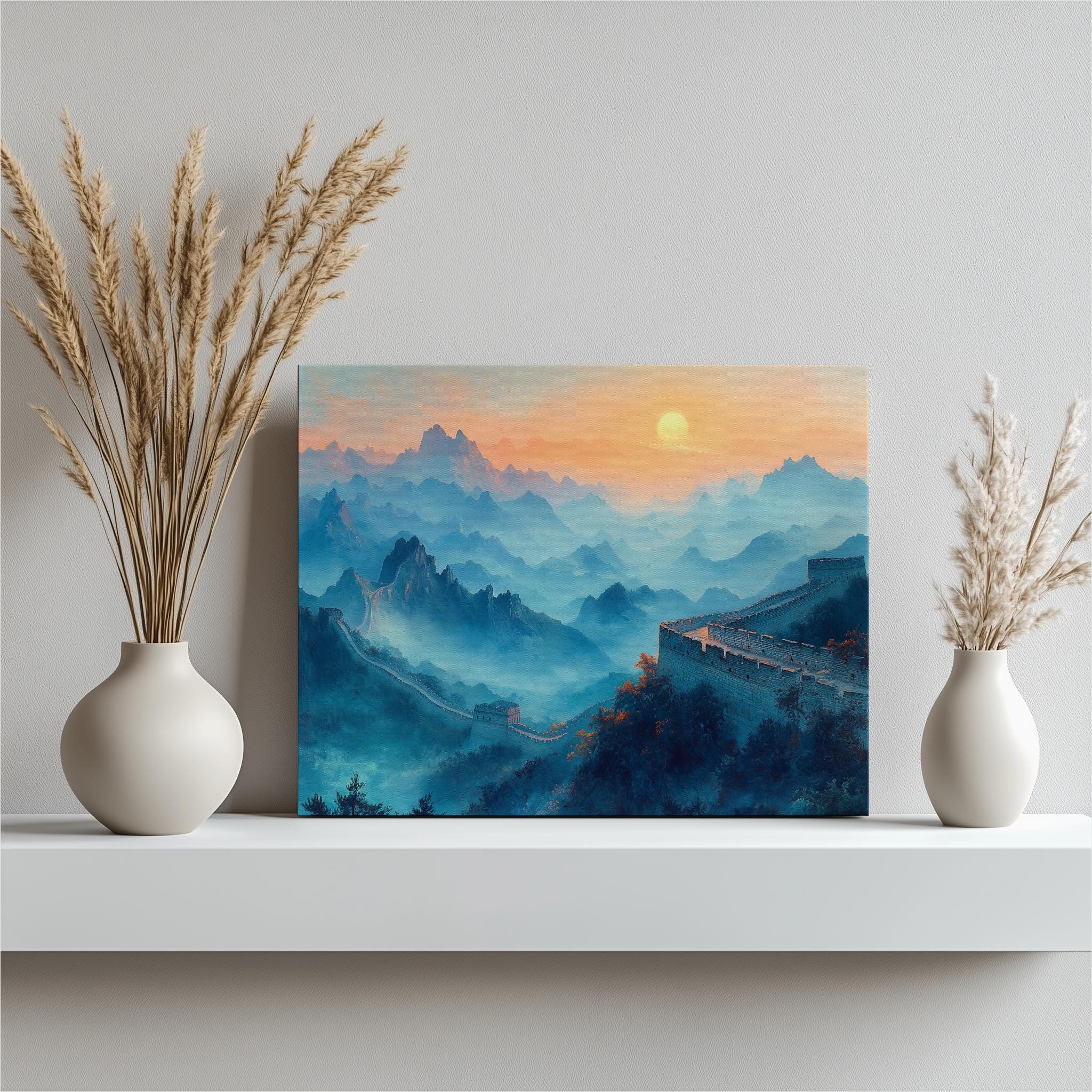 China canvas wall art, The Great Wall decor for home office living room, beautiful Chinese landscape picture, high quality wall art print