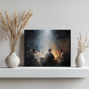Last Supper Canvas Wall Art - Classic Baroque Christian Painting Print Decor Gift Jesus Disciples Spiritual Biblical Scene Wall Decor