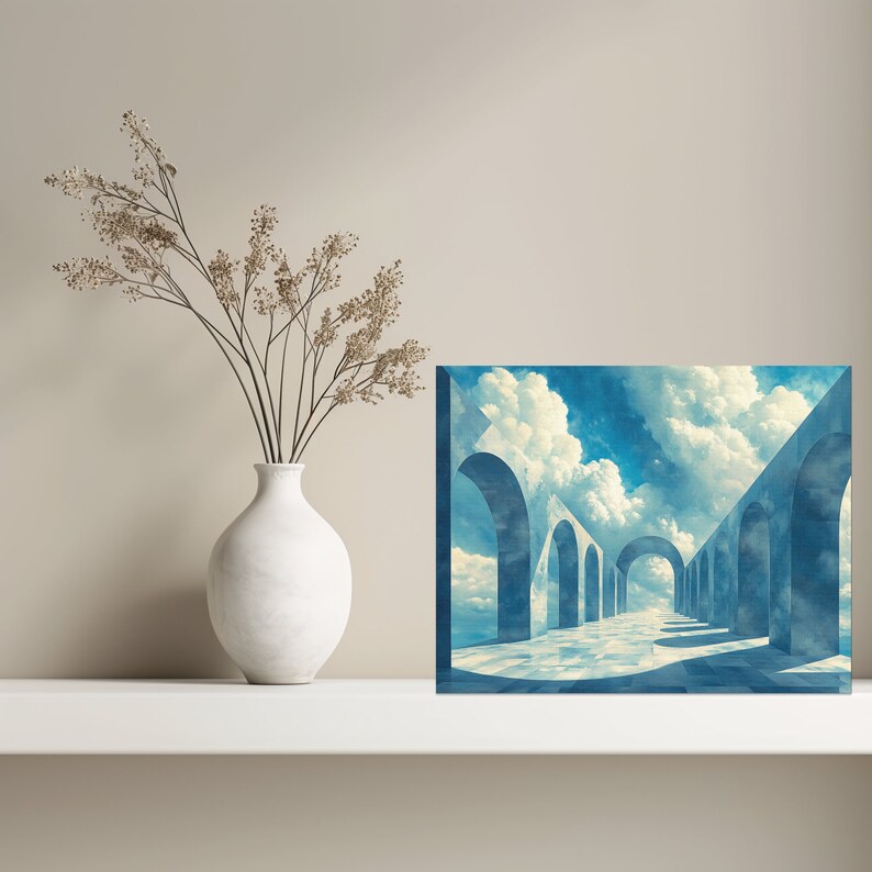 Sky Canvas Wall Art Patterns, Surreal Geometric Shapes Nature Prints