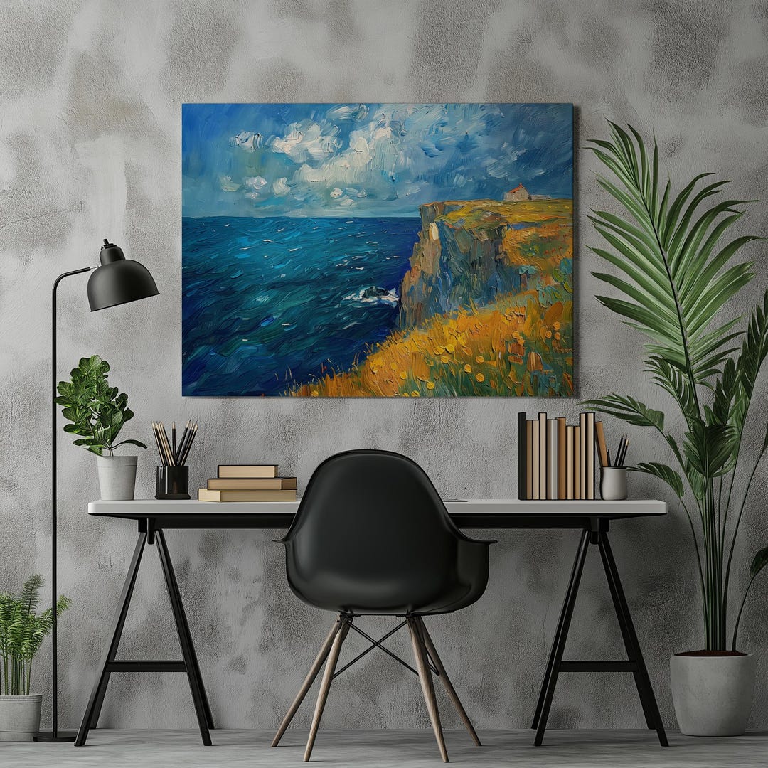 Cliff Canvas Wall Art, Stunning Nature Painting for Home Decor and ...