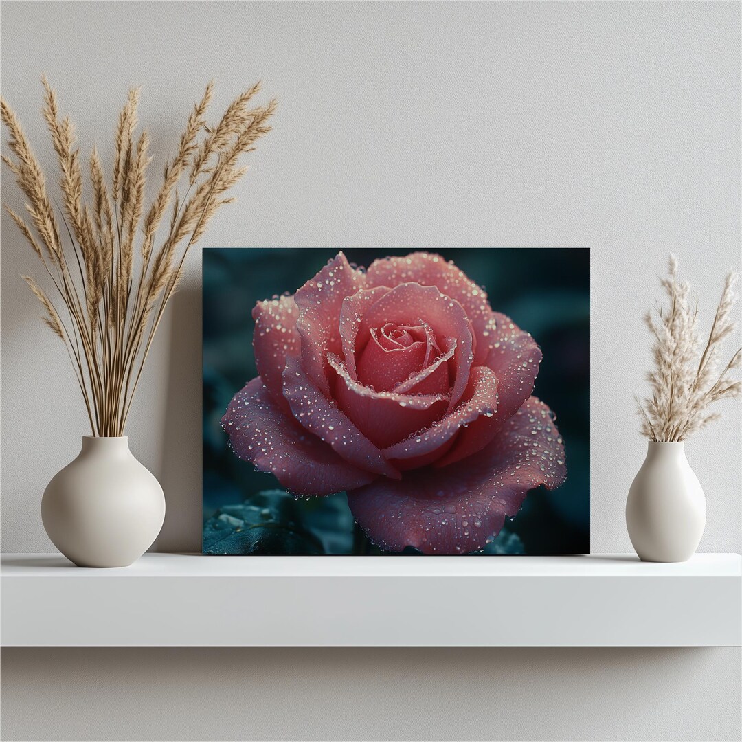 Pink Rose Wall Art Canvas Prints Home Decor Floral Canvas Print Flower ...