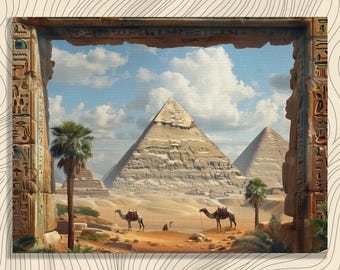 宇宙へ飛ぶギザのピラミッド - 古代エジプト - エジプト美術