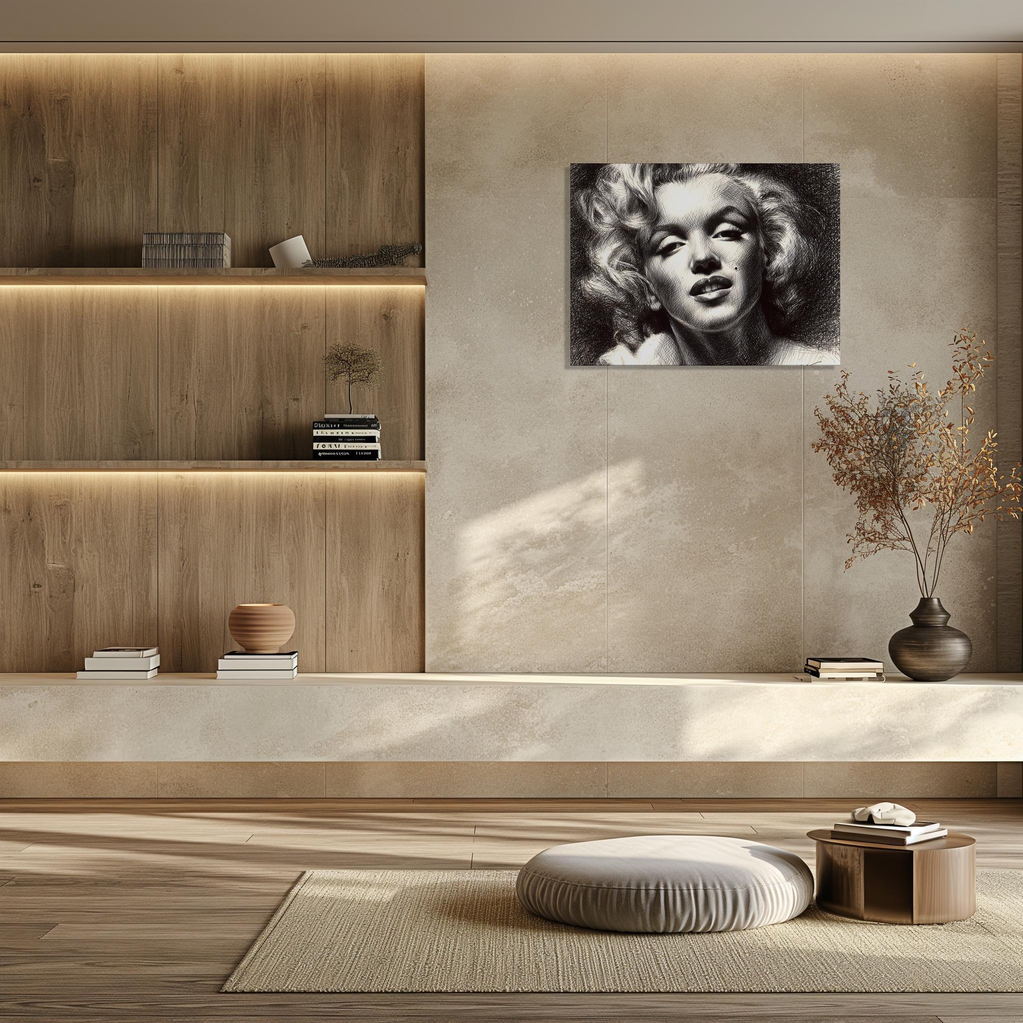 Marilyn Monroe Canvas Wall Art – Iconic Hollywood Portrait, Black and ...