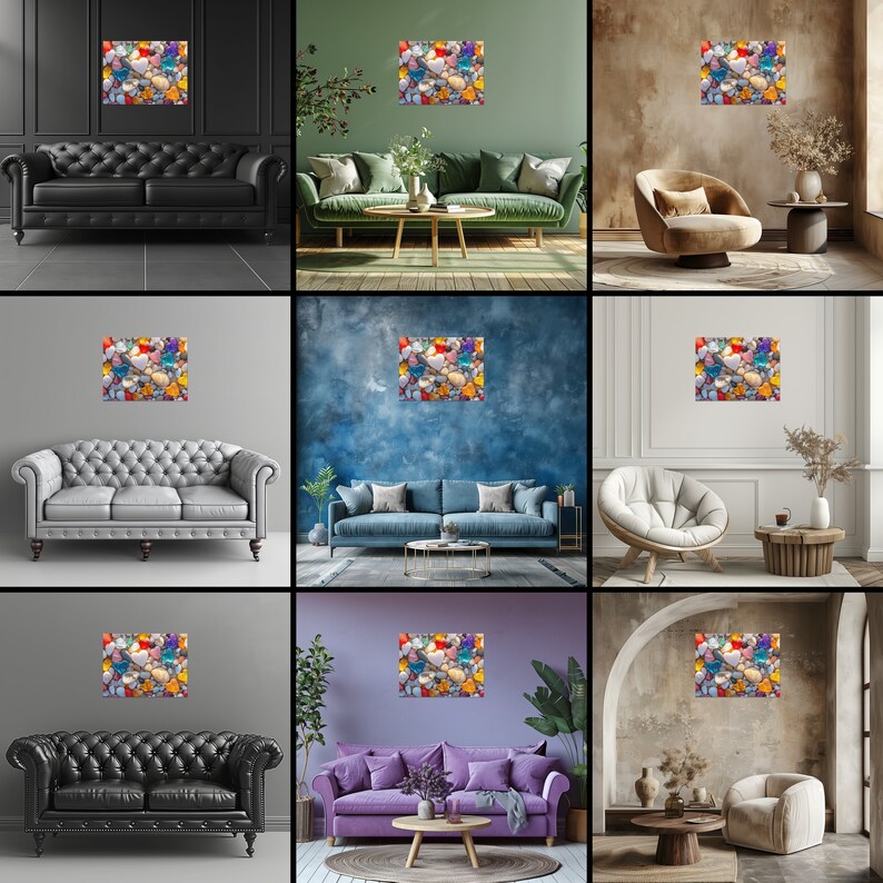 Stones Canvas Wall Art Perfect for Stones Lovers Decor Beach Collection