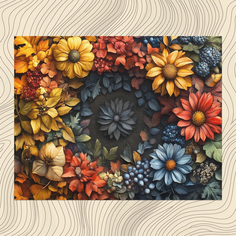 Cycle of Seasons Canvas Wall Art, Seasonal Home Decor Nature Inspired