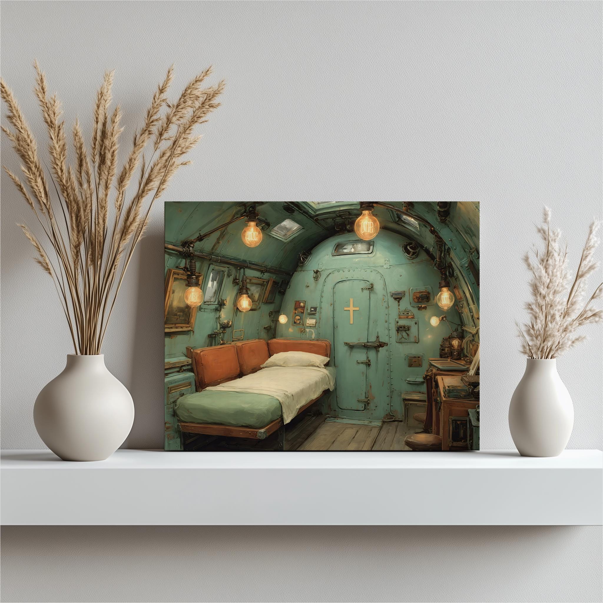 Cozy Vintage Submarine Canvas Wall Art - Industrial Steampunk Nautical ...