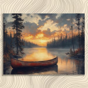 Arte mural en lienzo de Minnesota, impresionantes aguas limítrofes, lagos prístinos, decoración escénica, regalos para amantes de la naturaleza, oficina en casa, arte mural económico.
