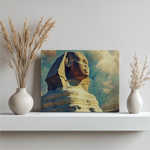 Sphinx Canvas Wall Art for Home Decor, Stunning Egyptian Artwork, Unique Canvas Print, Art for Sphinx Lovers, Egyptian Heritage Wall Decor