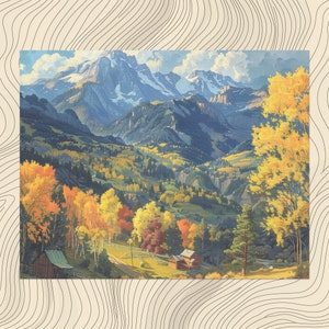 Colorado Canvas Wall Art, Large Scenic Painting Decor for Home, Mountain Landscape Poster, Living Room Decoration, made in the United States