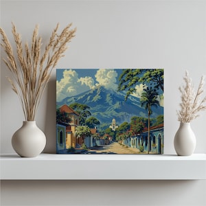 Nicaragua Canvas Wall Art, Detailed Oil Painting, Colonial Architecture, Traditional Festivals, High Resolution Art Decor, Super Realistic