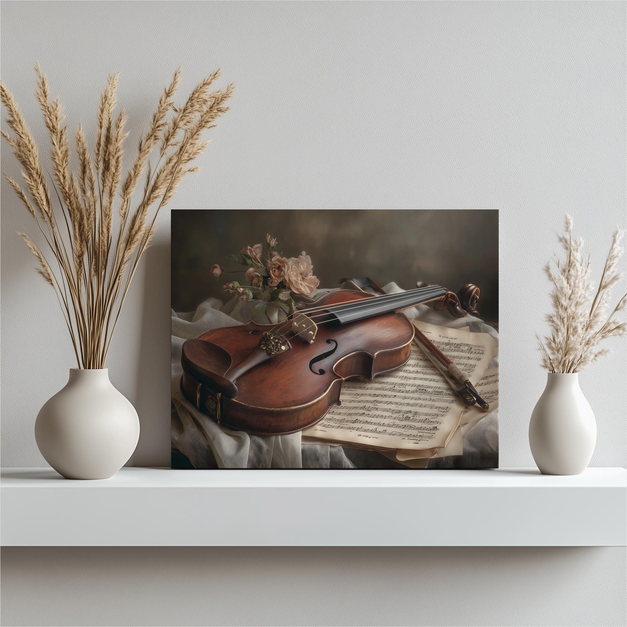 エレガントなバイオリンのキャンバスウォールアート - クラシック音楽