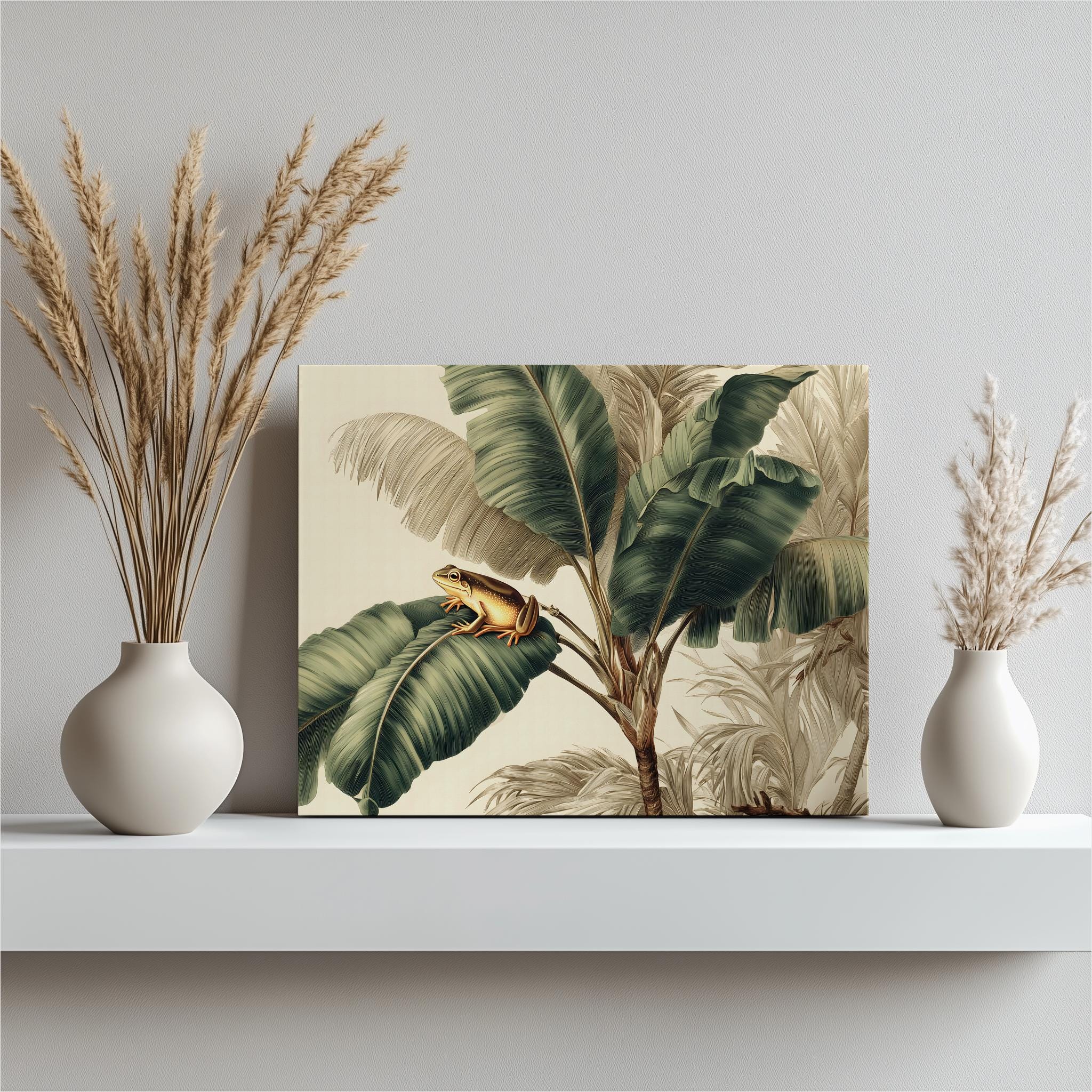 Acquista Dipinto su tela con foglie di banana tropicale Piante verdi Decorazioni per la camera dei bambini in stile nordico Poster e stampe Immagine da parete per soggiorno in Italia a partire