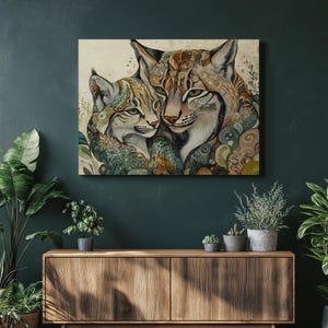 Lynx Canvas Wall Art Stunning Watercolor Painting for Animal Lovers and Decor Enthusiasts Vibrant Colors Unique Home Decor Lynx Gift Idea