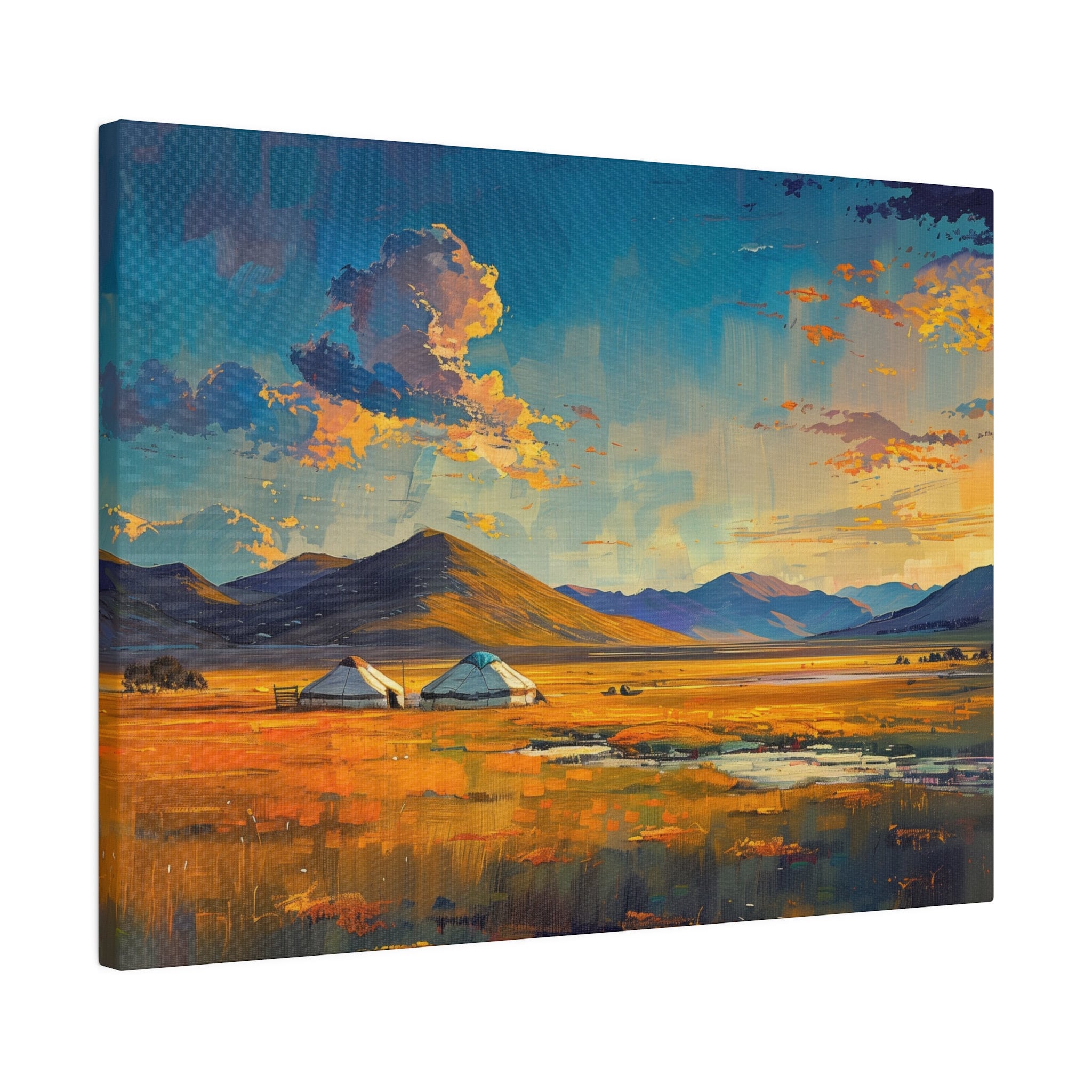 【希少】モンゴル現代美術50枚 ポートフォリオ Mongolian Art Mongolia Canvas Wall Art, Detailed Oil Painting, Traditional