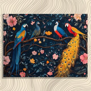 Quadro Decorativo Papagaio - Arte Moderna Para Parede