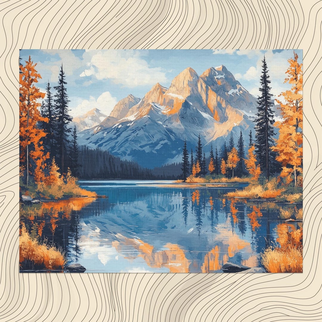 Majestic Canada Canvas Wall Art, Rockies Painting Lake Louise Turquoise