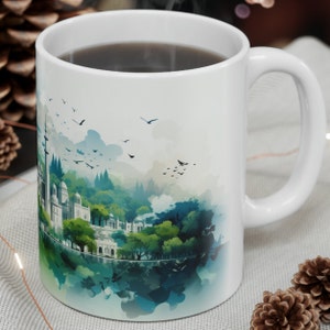 India Coffee Tea Mug, 11 oz, white