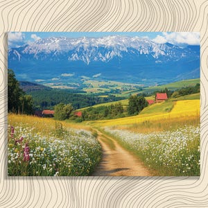 Slovakia canvas wall art, vibrant landscape decor, colorful painting, Slovak scenery, unique wall decoration, countryside picture, nature