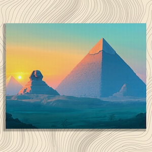 Lienzo decorativo de pirámides egipcias: pintura surrealista de paisajes, pintura histórica, impresión artística del desierto, decoración moderna, historia antigua.
